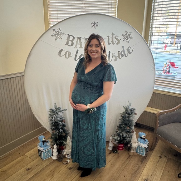 Baltic Born Kimberly Velvet Maxi Dress | Emerald - Picture 3 of 3